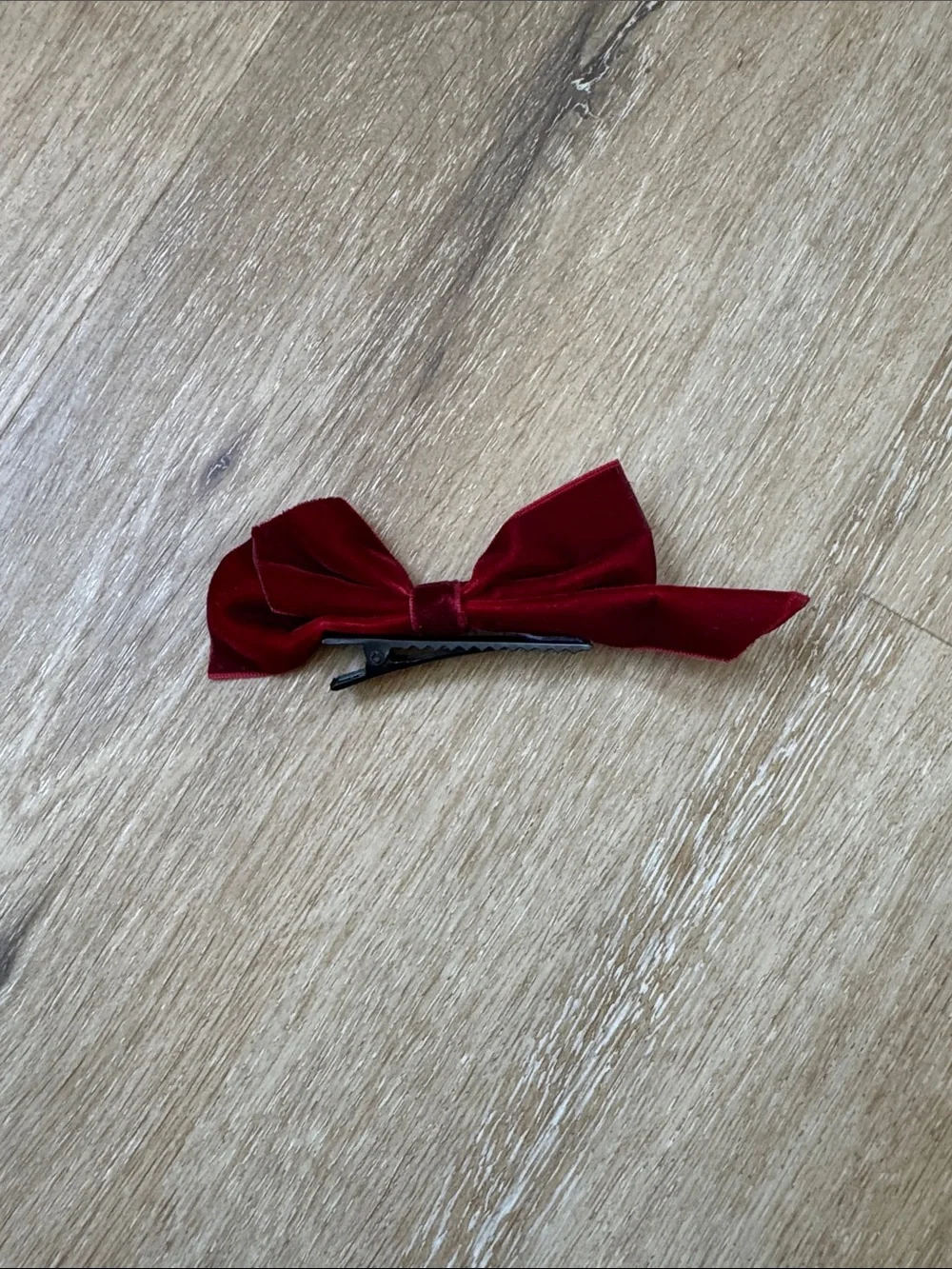 Red Velvet Bow Hair Clip